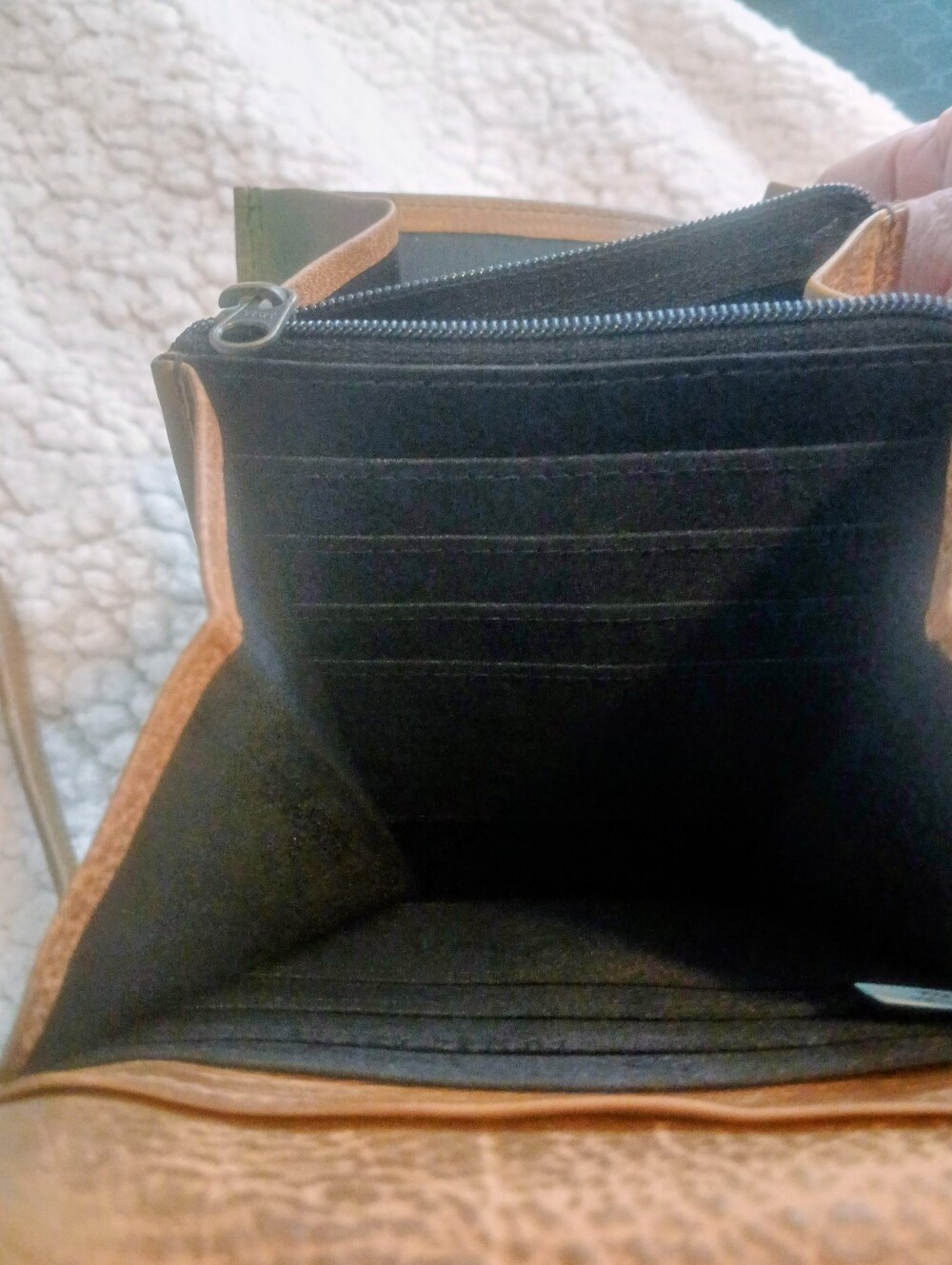 Anuschka Multicolor Peacock Feather & Floral Leather Crossbody Purse Very Good - Picture 7 of 15